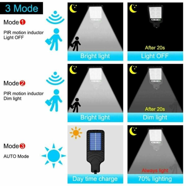 LED Solar Motion Sensor Light Bright Garden Outdoor Street Wall Lamp Solar Wall Lamp Lights Outdoor Road Lamp For Garden, Yard, Garage, Path - Image 8