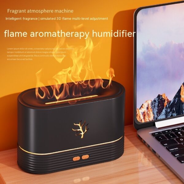 Flame Humidifier USB Smart Timing LED Electric Aroma Diffuser Simulation Fire Night Lamp Home Decor - Image 3