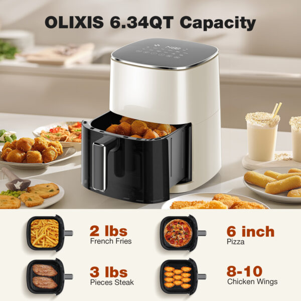 Air Fryer 6 Quart Capacity With Window Square Air Fryer 12-in-1 Air Fry, Roast, Reheat, Dehydrate, Bake, Steam With 400F - Image 10