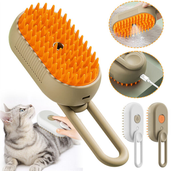 Cat Steam Brush Steamy Dog Brush 3 In 1 Electric Spray Cat Hair Brushes For Massage Pet Grooming Comb Hair Removal Combs Pet Products - Image 5