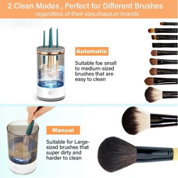 Makeup Brush Cleaner Automatic Rotating Makeup Brush Cleaner USB Portable Electric Cosmetic Makeup Brush Rotary Washing Machine - Image 3