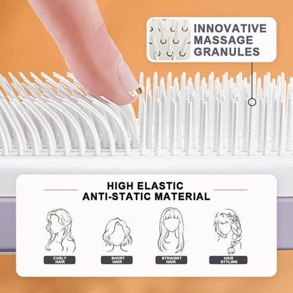 4 In 1 Self Cleaning Hair Brush New Self-Cleaning Anti-Static Massage Comb Scalable Rotate Lifting Self Cleaning Hairbrush - Image 9