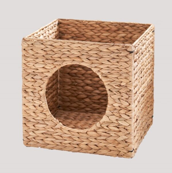 Weaving Rattan Square Cat Bed Cave - Image 5