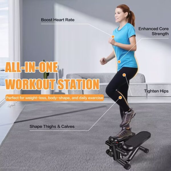 Steppers For Exercise At Home, Space-saving Stair Stepper With Resistance Bands, Mini Stepper For Home And Office Use With 330LBS Loading Capacity - Image 9