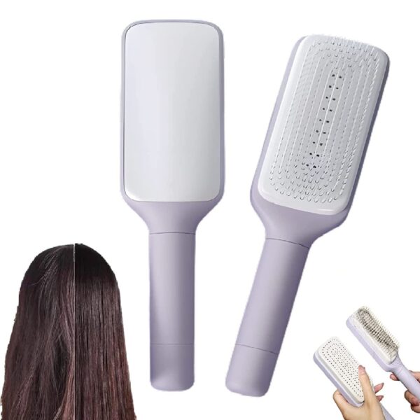 4 In 1 Self Cleaning Hair Brush New Self-Cleaning Anti-Static Massage Comb Scalable Rotate Lifting Self Cleaning Hairbrush - Image 7